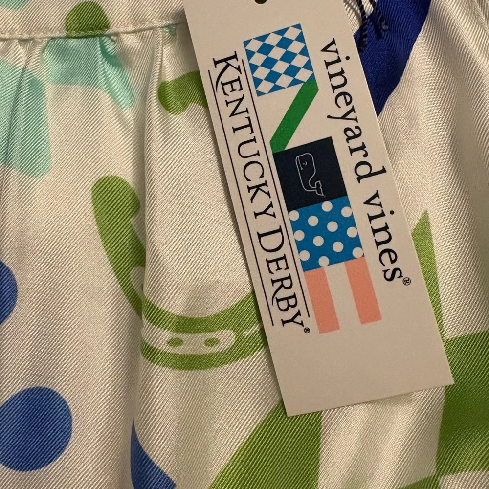 * NEW * 🏇 Vineyard Vines Horseshoe Patchwork Lined Kentucky Derby Dress Size 2 - Picture 10 of 16